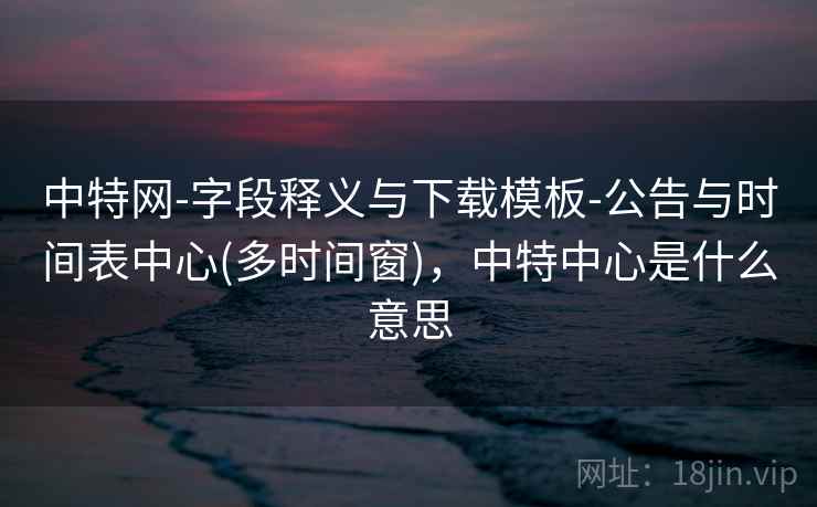 中特网-字段释义与下载模板-公告与时间表中心(多时间窗)，中特中心是什么意思  第2张